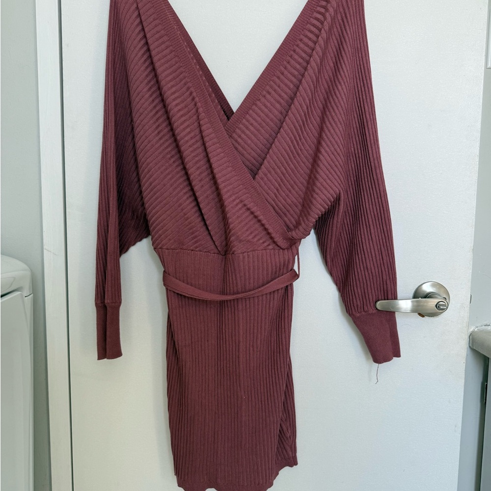 Elegant Burgundy Wrap Dress